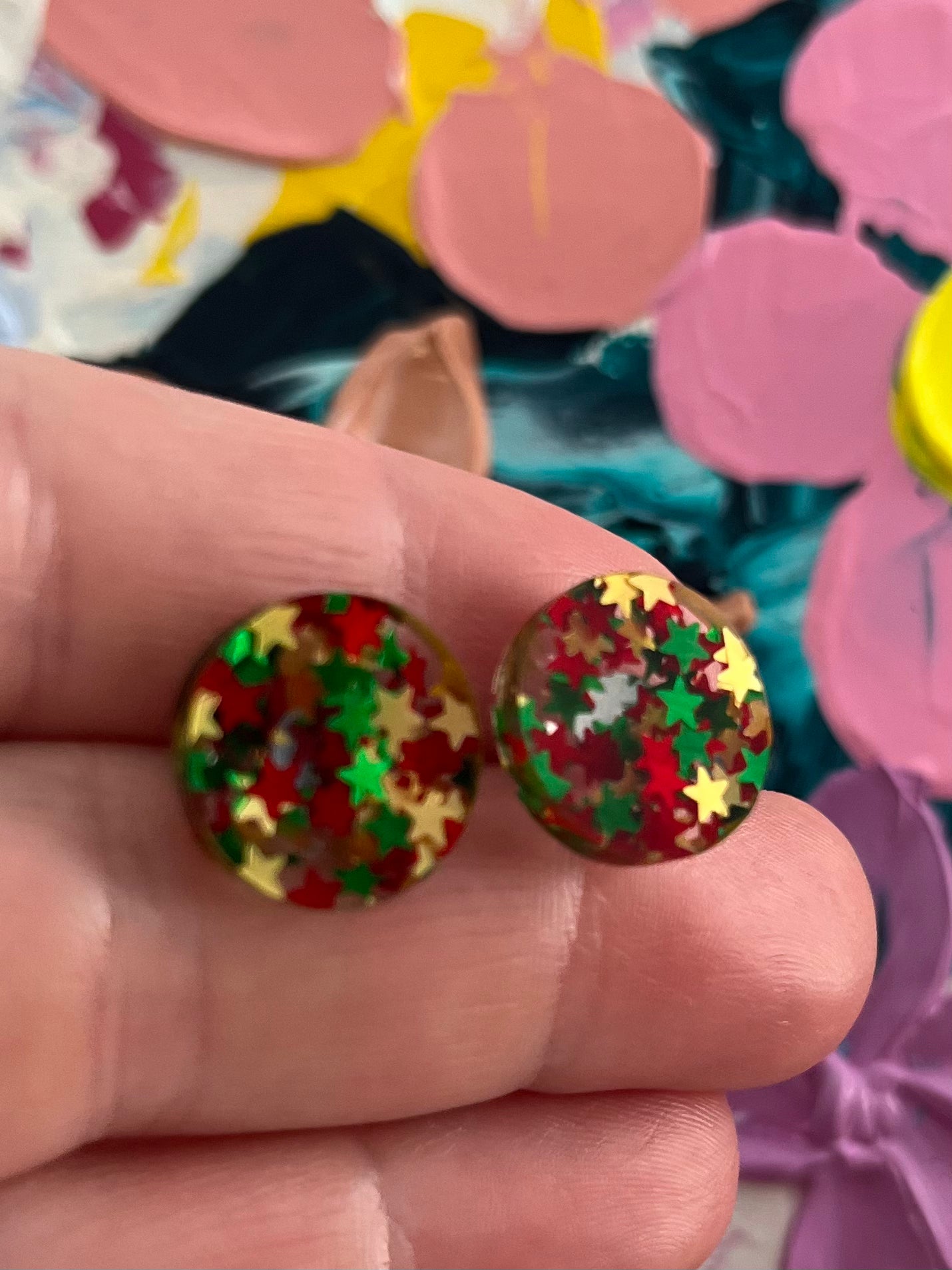 Christmas Stars Statement Studs (1.5cms)