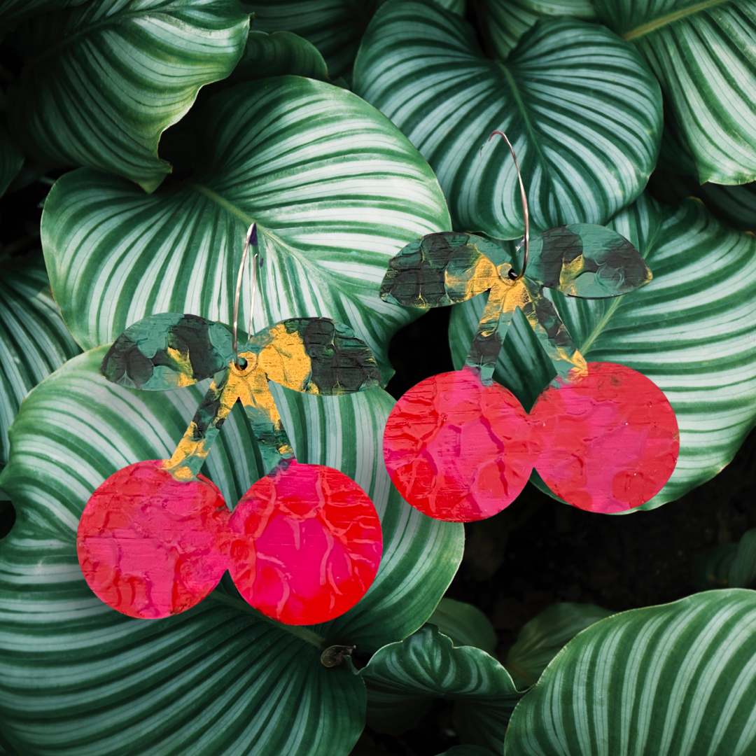 Abstract Arty Cherry 🍒 Hoops