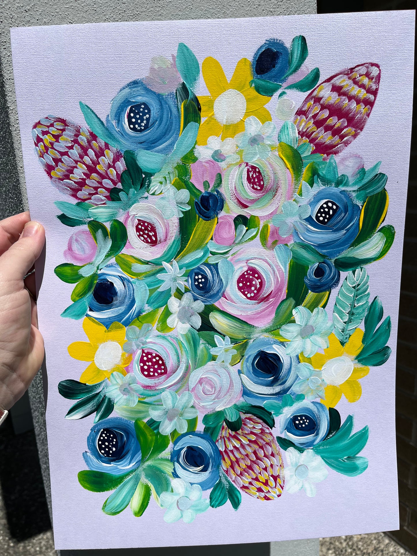 Original Art on Paper.. Floral fields