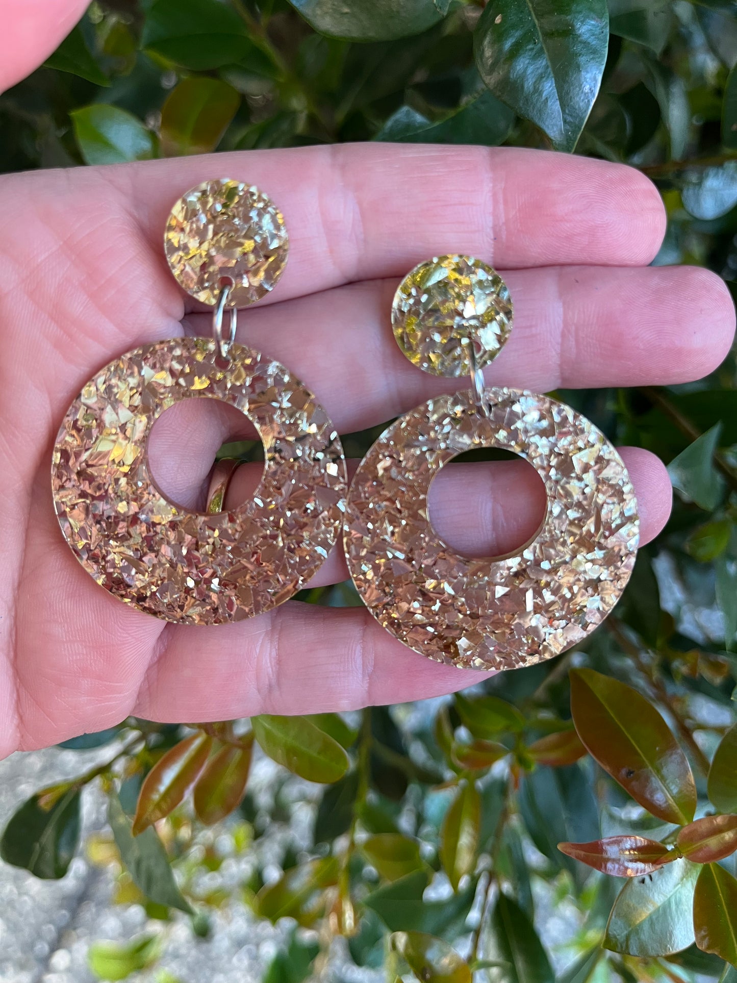 Retro Gold sparkle Dangles