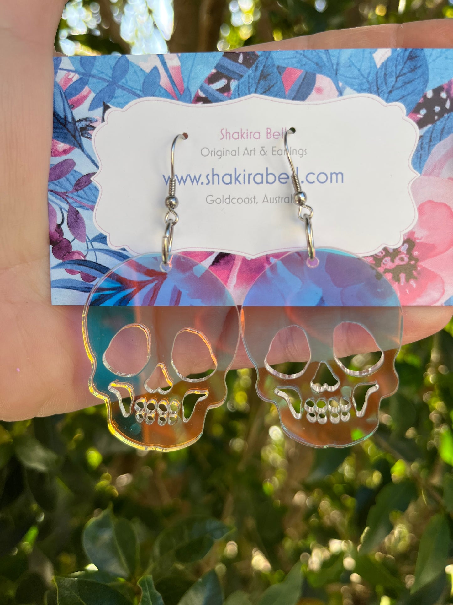 Iridescent Holographic Skull Hooks