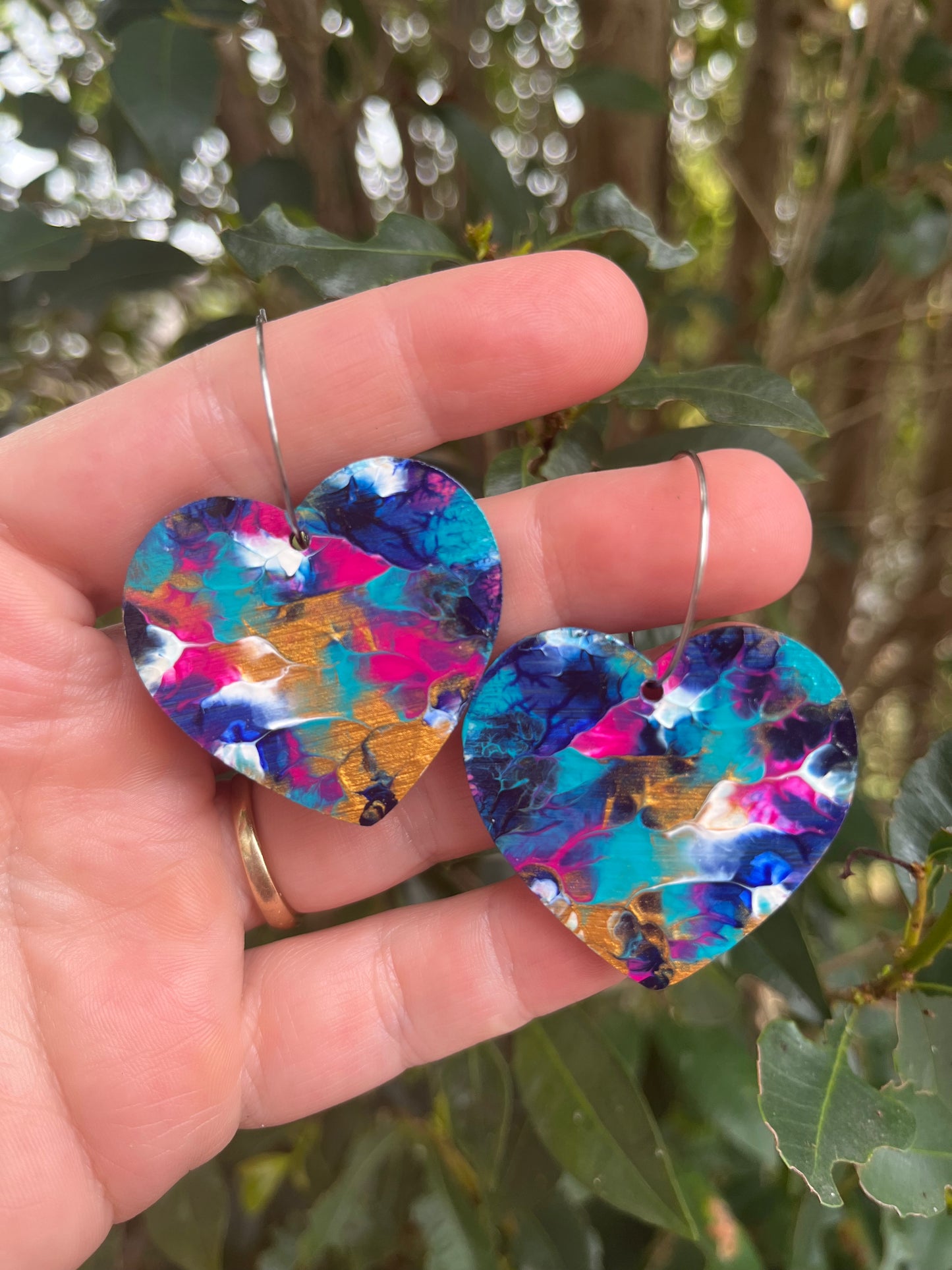 Arty Love Heart Hoops