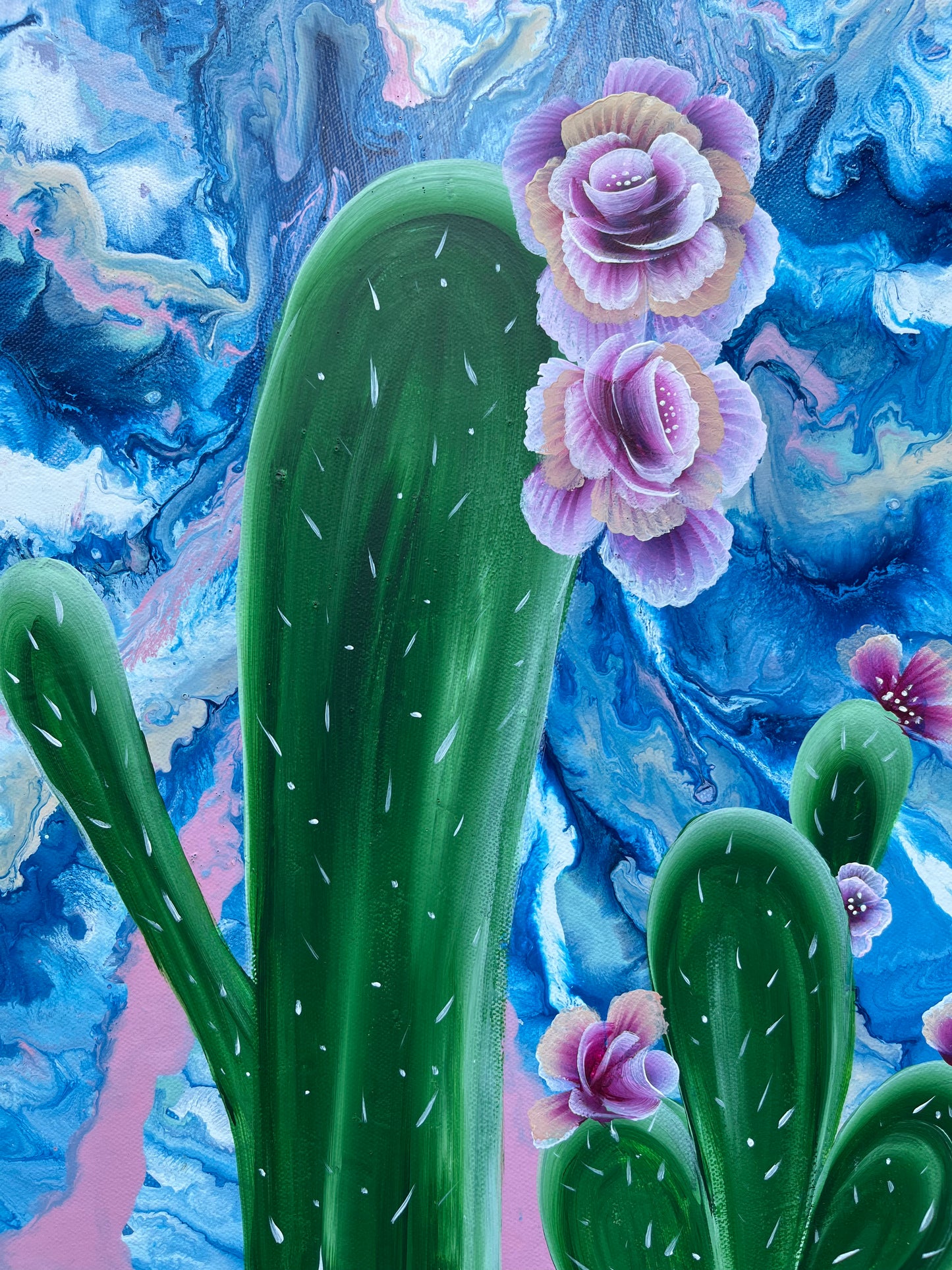 Round Cactus Bloom Canvas