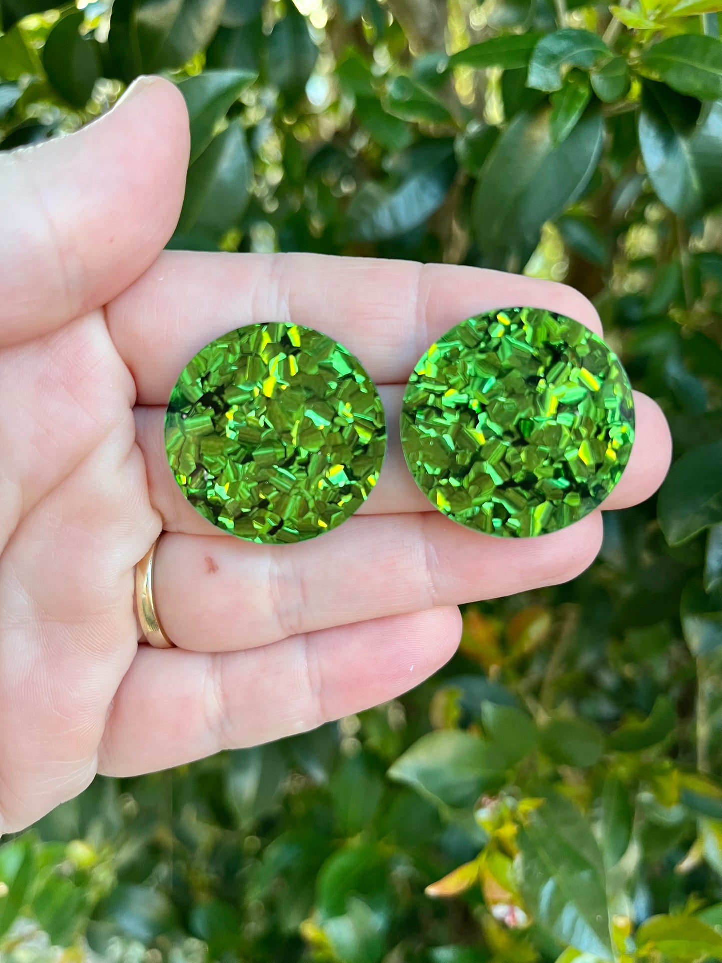 Green Foil Statement Studs
