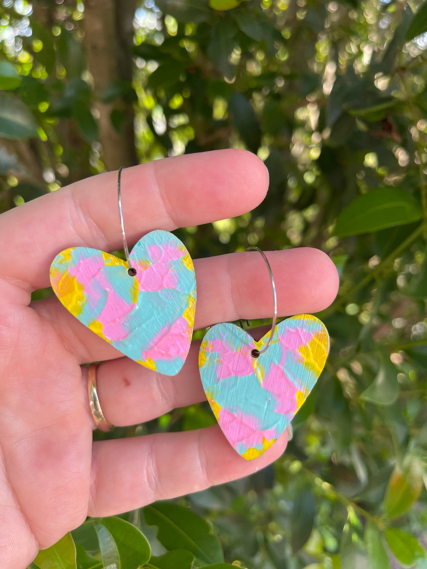 Arty Love Heart Hoops