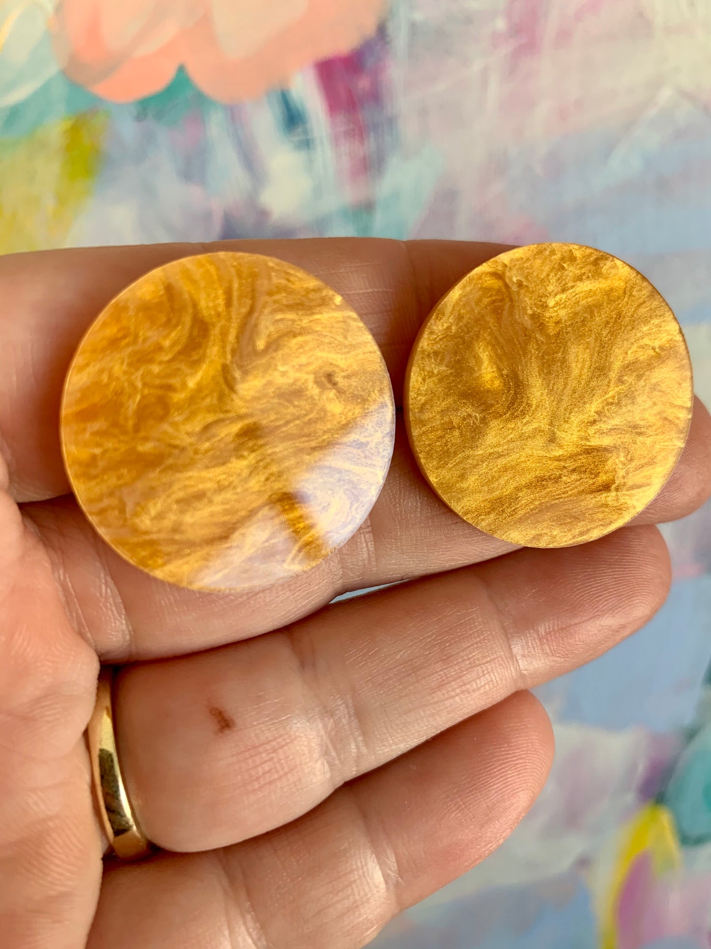 “Golden Swirls” Statement Studs
