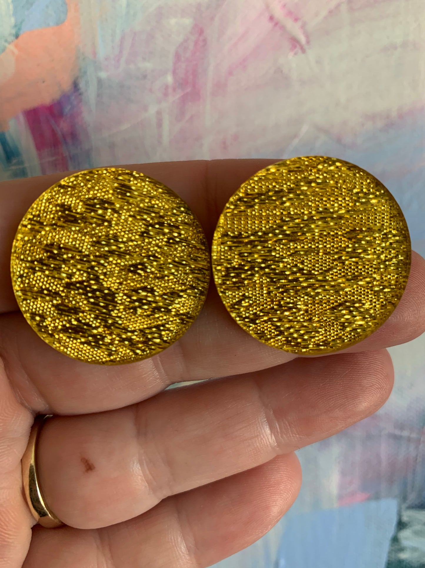 Golden Sunset Statement Studs