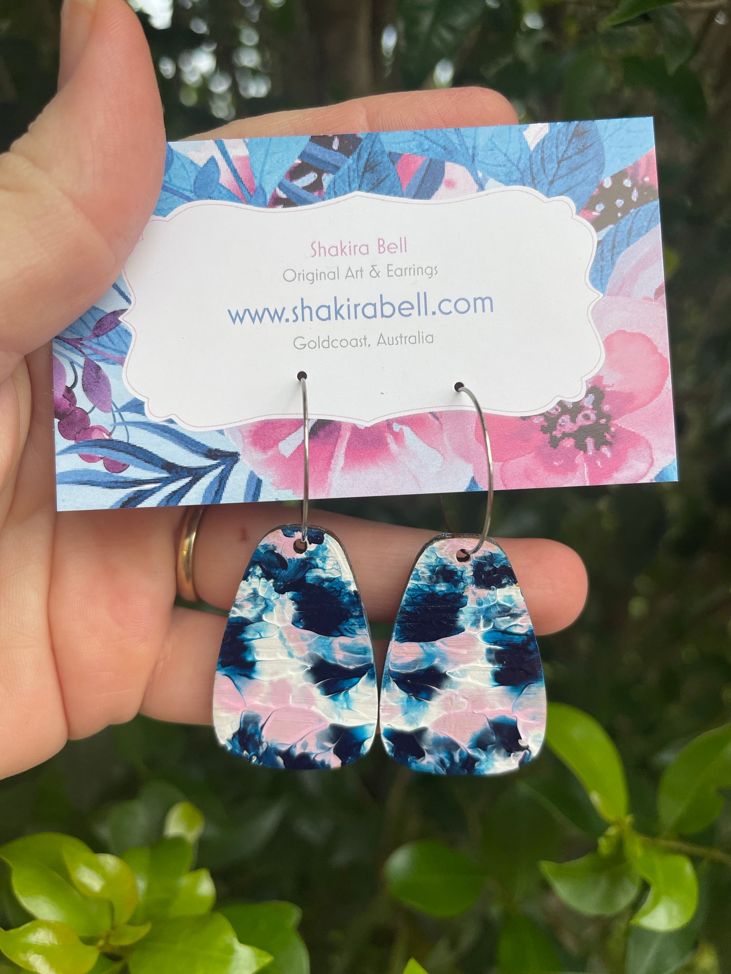 Abstract Art Drop Hoops