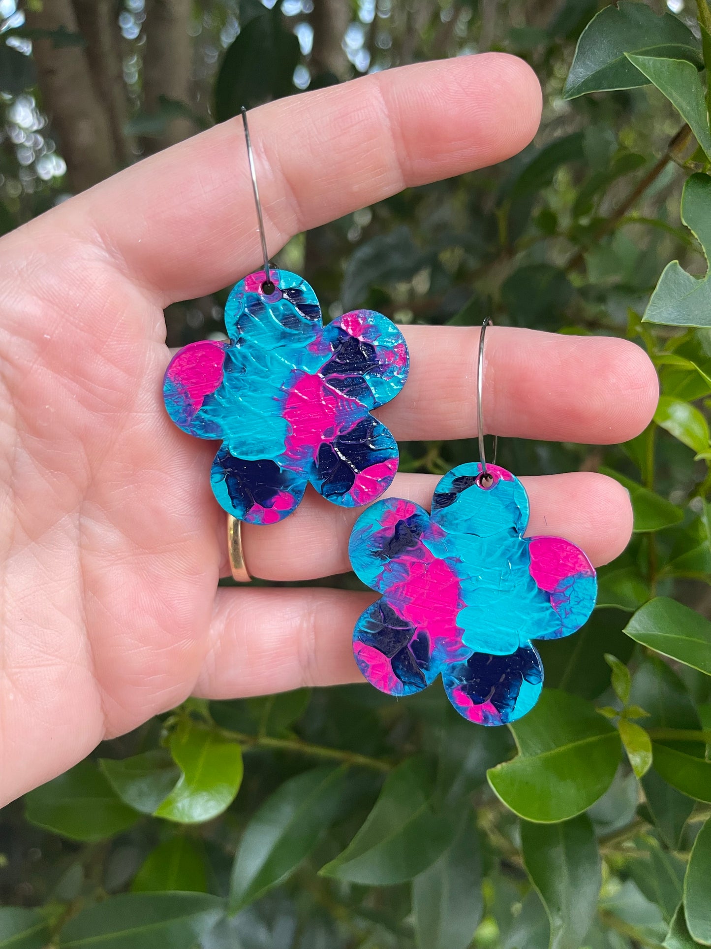 Arty Flower Petal Hoops