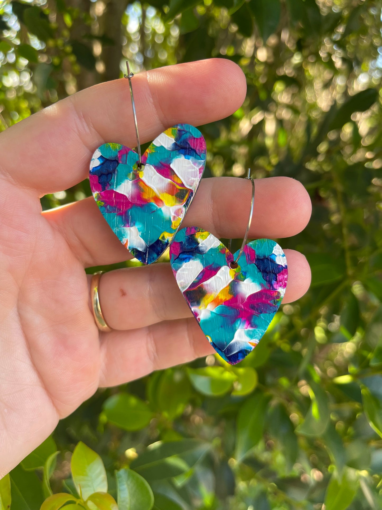 Arty Odd Love Heart Hoops