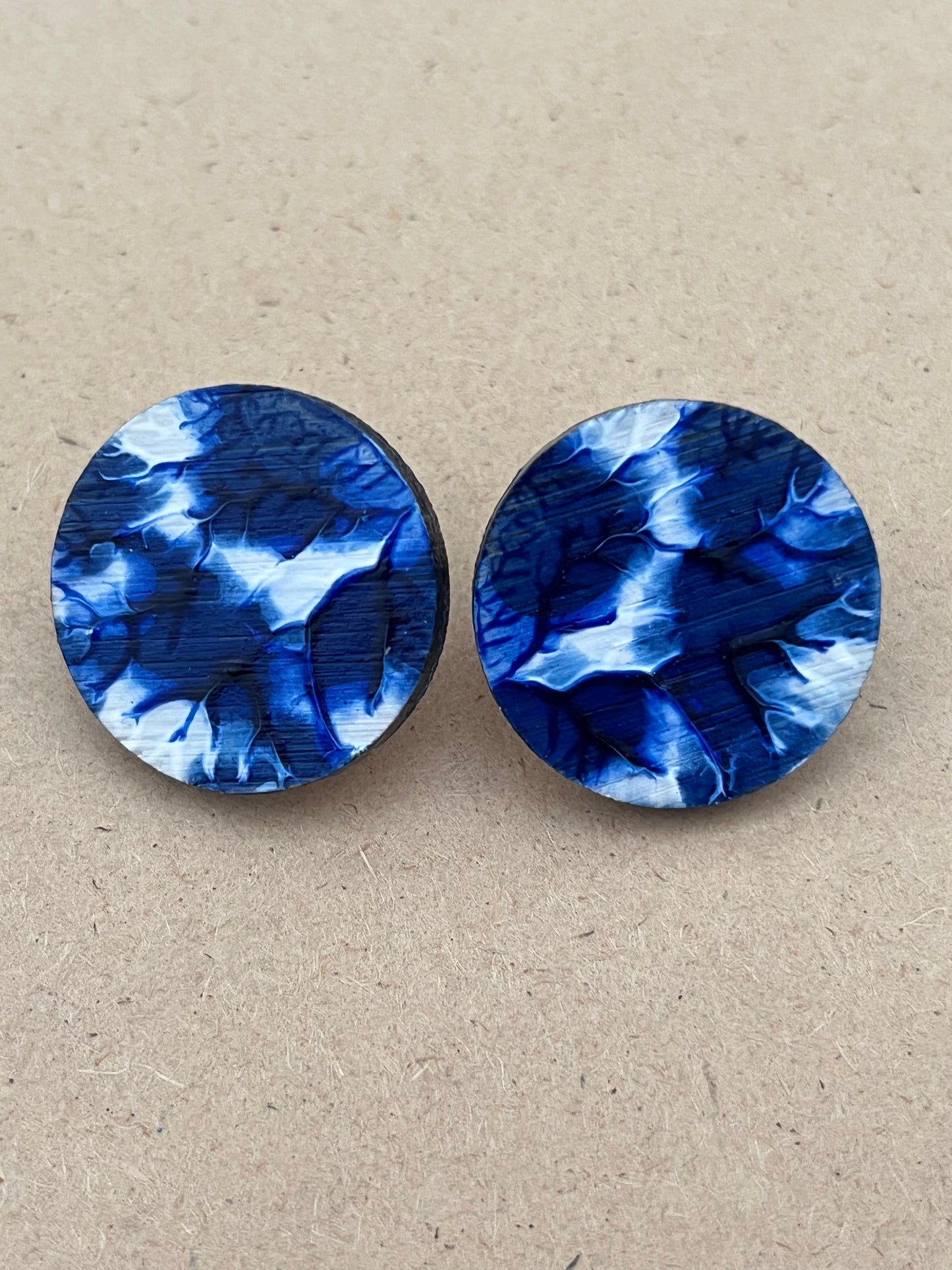 Ocean Blue Studs 25mm