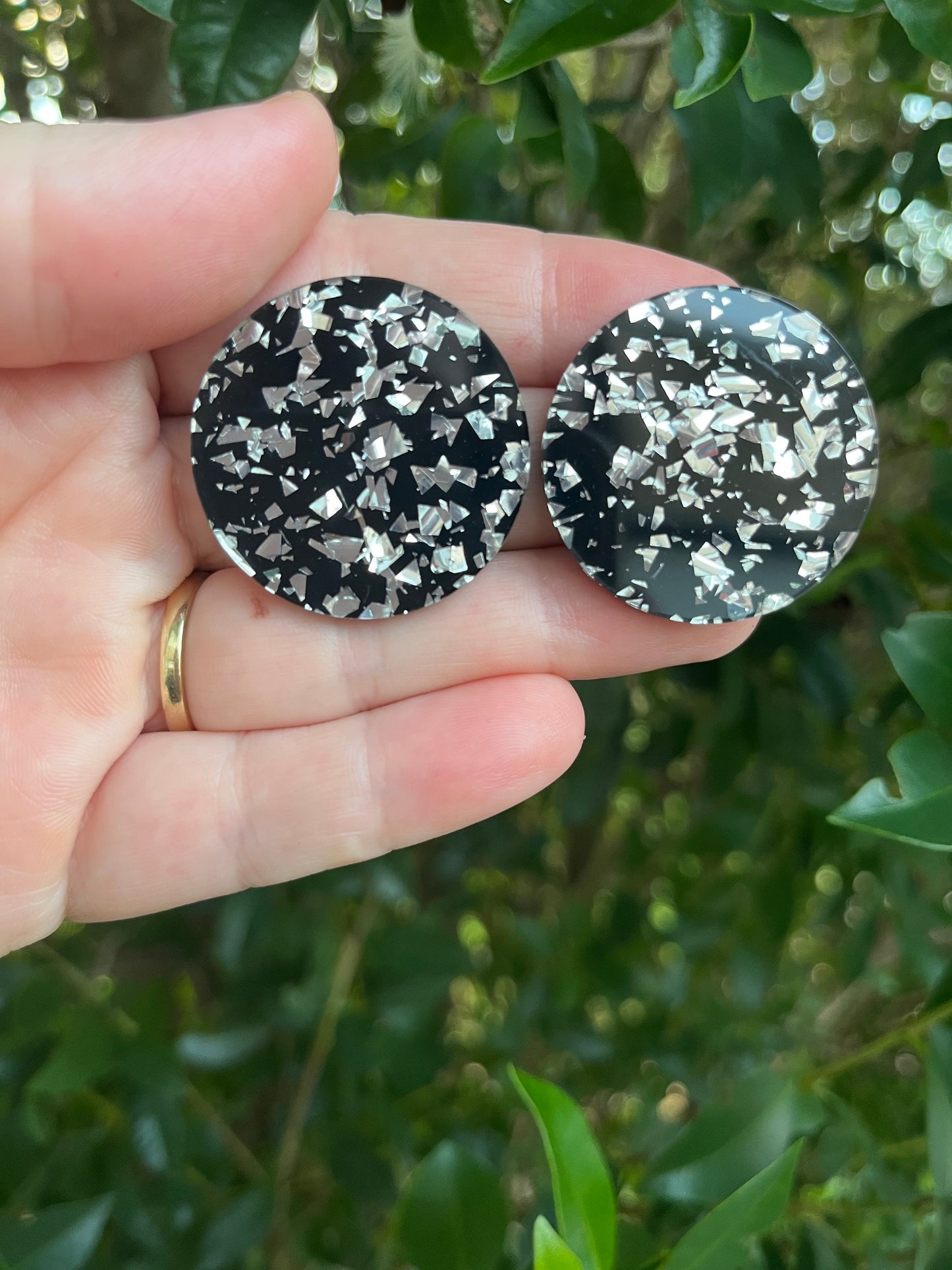 Black & Silver Statement Studs
