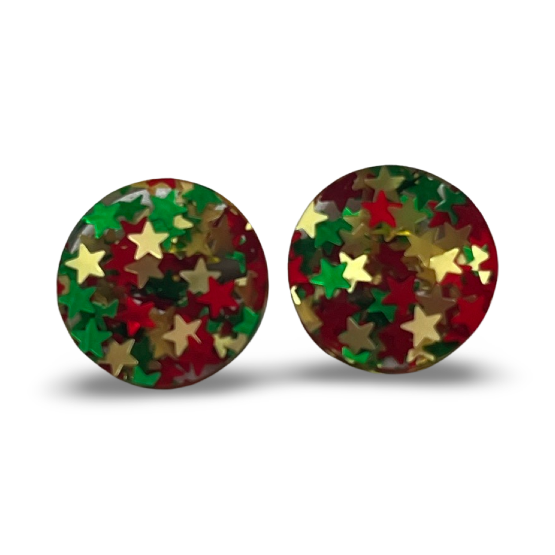 Christmas Stars Statement Studs (1.5cms)