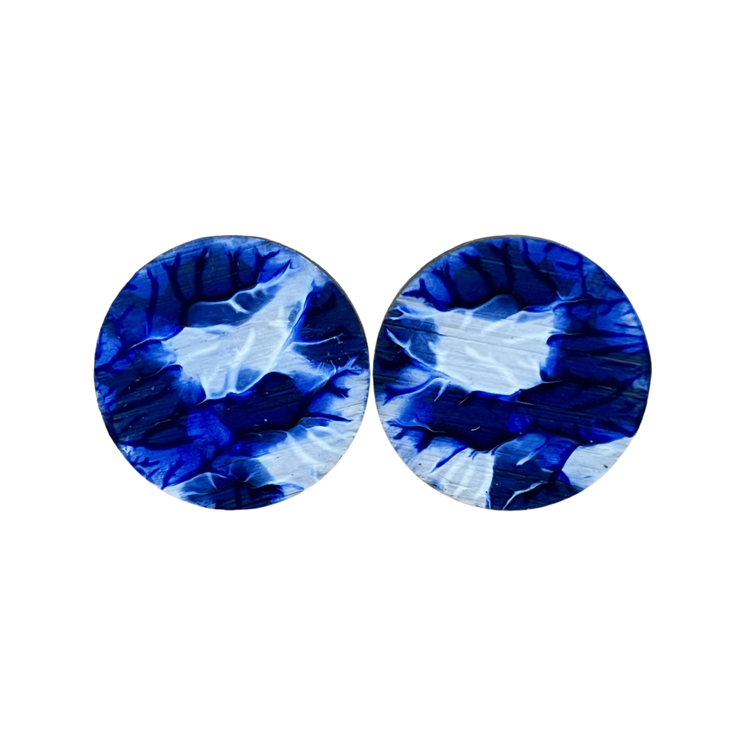 Ocean Blue Studs 25mm
