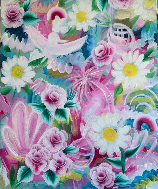 Bird in the floral sky