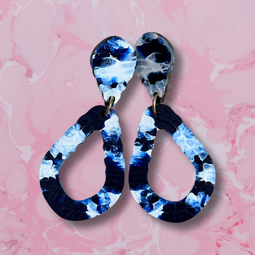 Blue n White Dangle Earrings