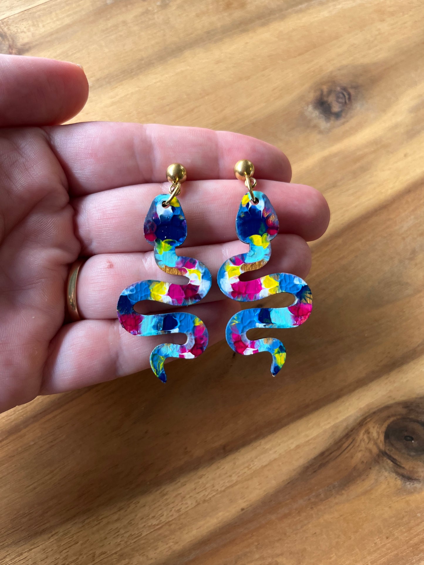 Arty Snakes 🐍 Ball Top Dangle Earrings