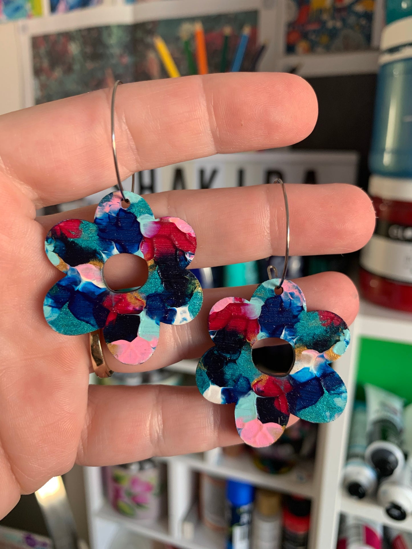 Arty Flower Hoops