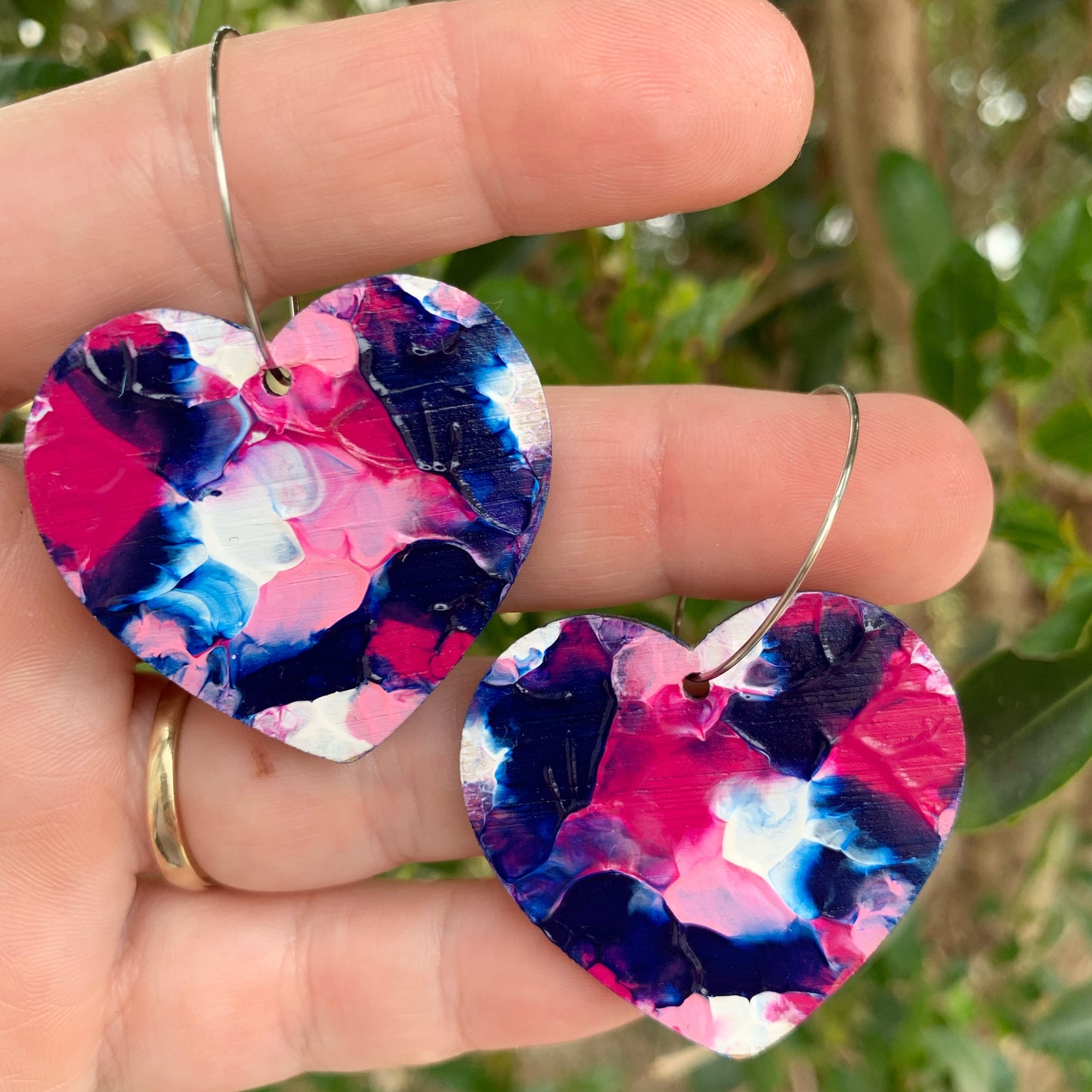 Arty Love Heart Hoops