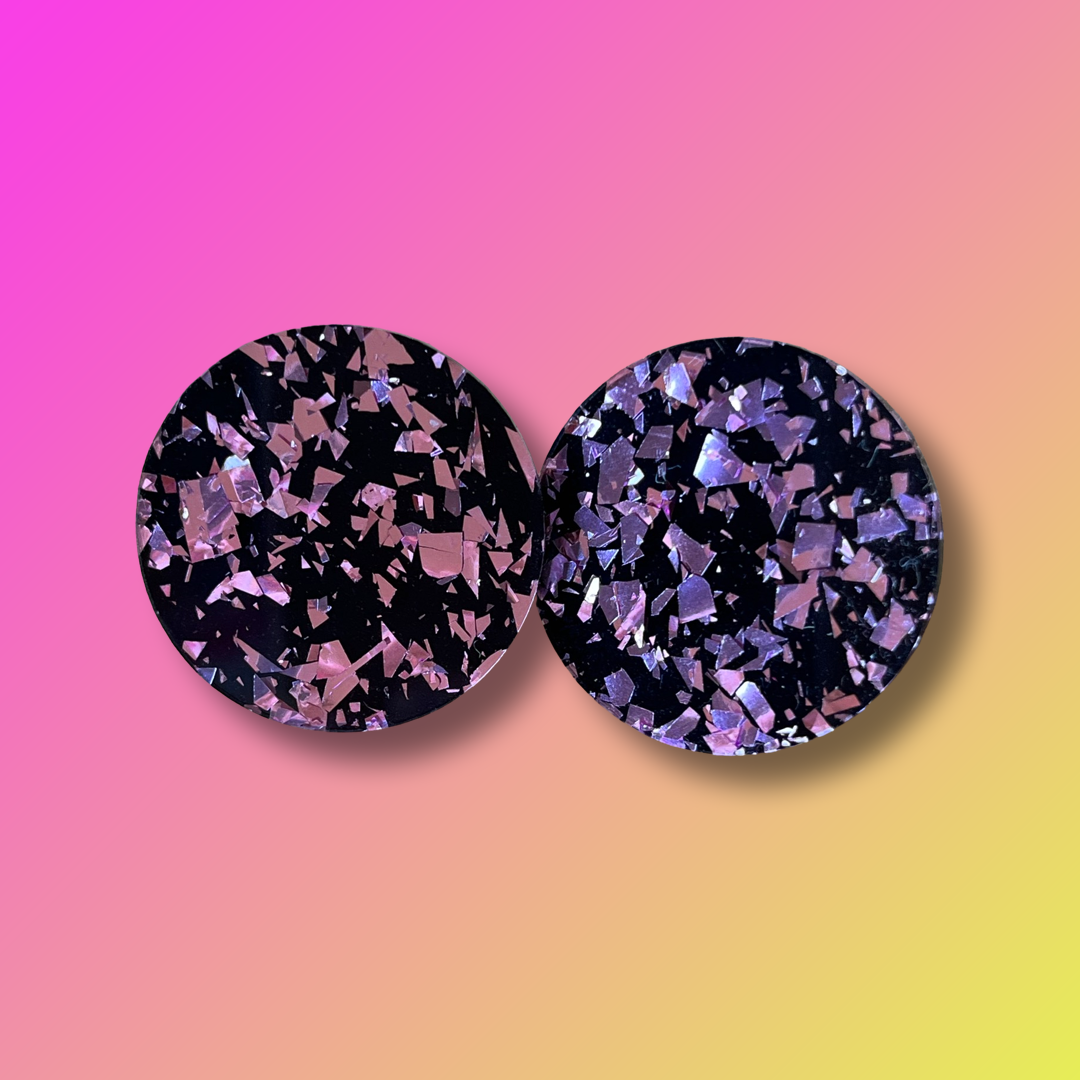 Light Pink Foil Statement Studs