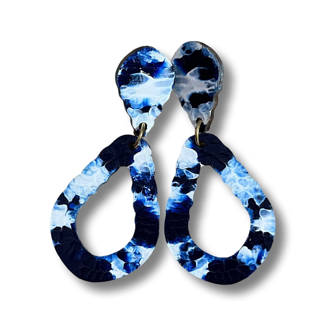 Blue n White Dangle Earrings