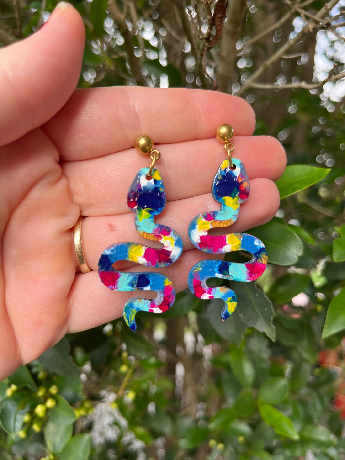 Arty Snakes 🐍 Ball Top Dangle Earrings