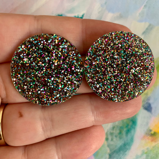 Glitter Rainbow  Statement Studs
