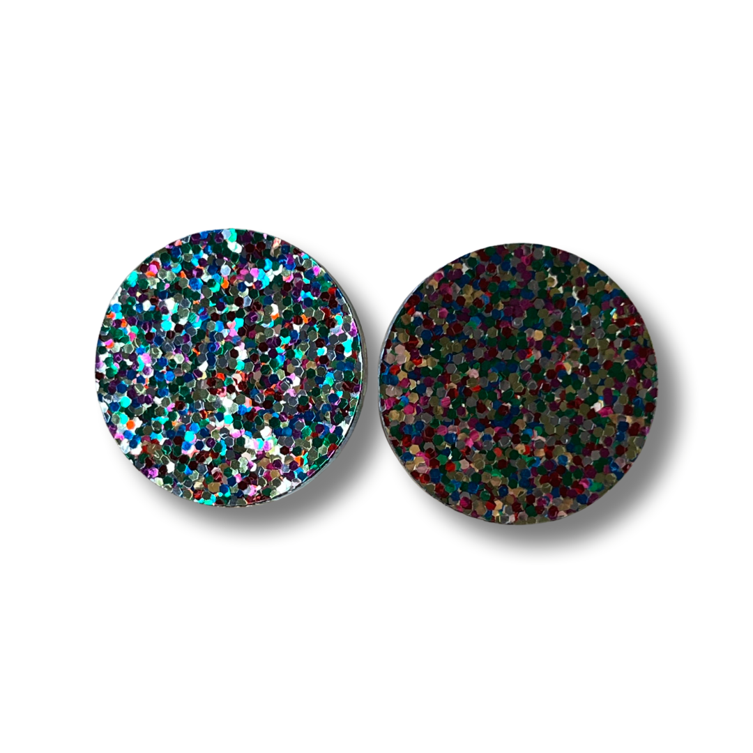 Gold Rainbow  Glitter Statement Studs