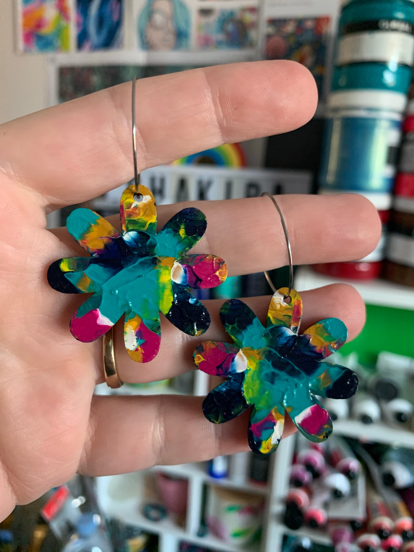 Arty Flower Petal Hoops