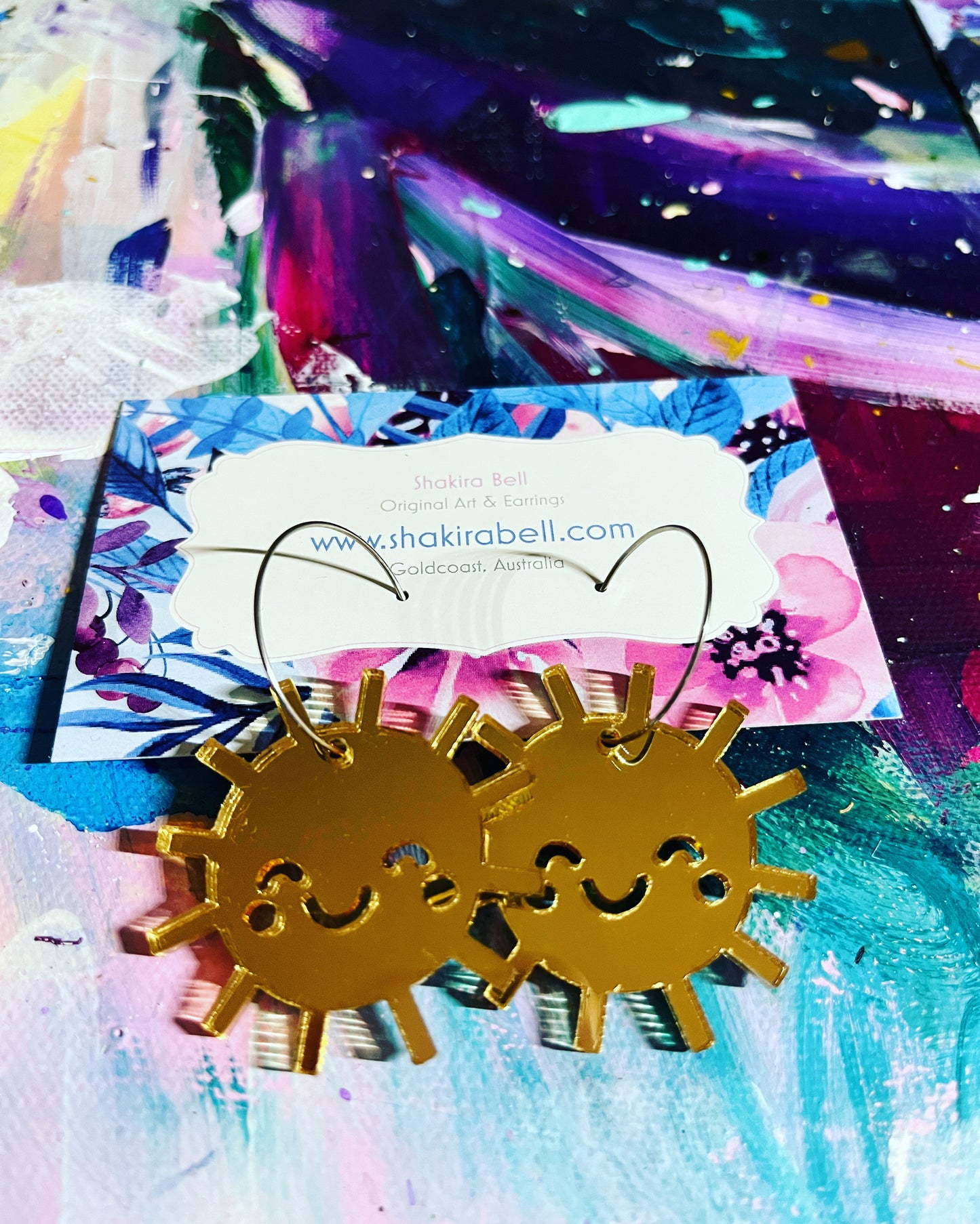 Mirror Gold Sunshine Hoops