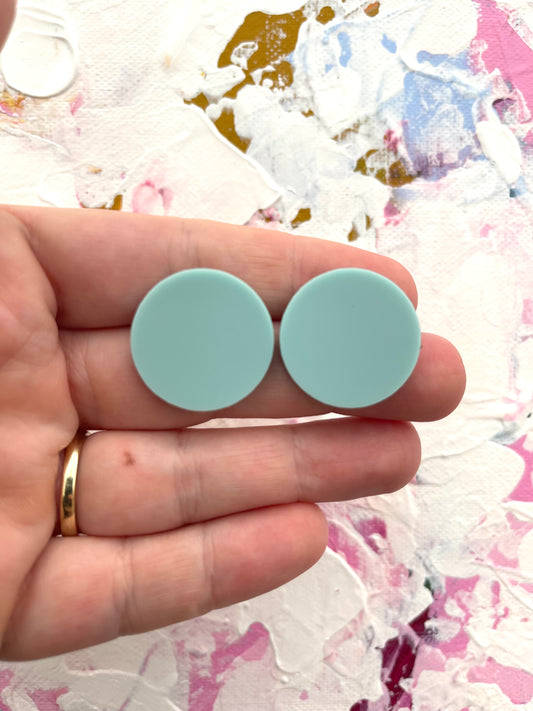 Matte Pastel Blue/Teal Statement Studs