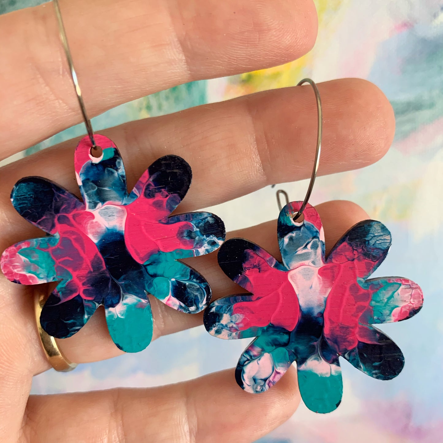 Arty Flower Petal Hoops