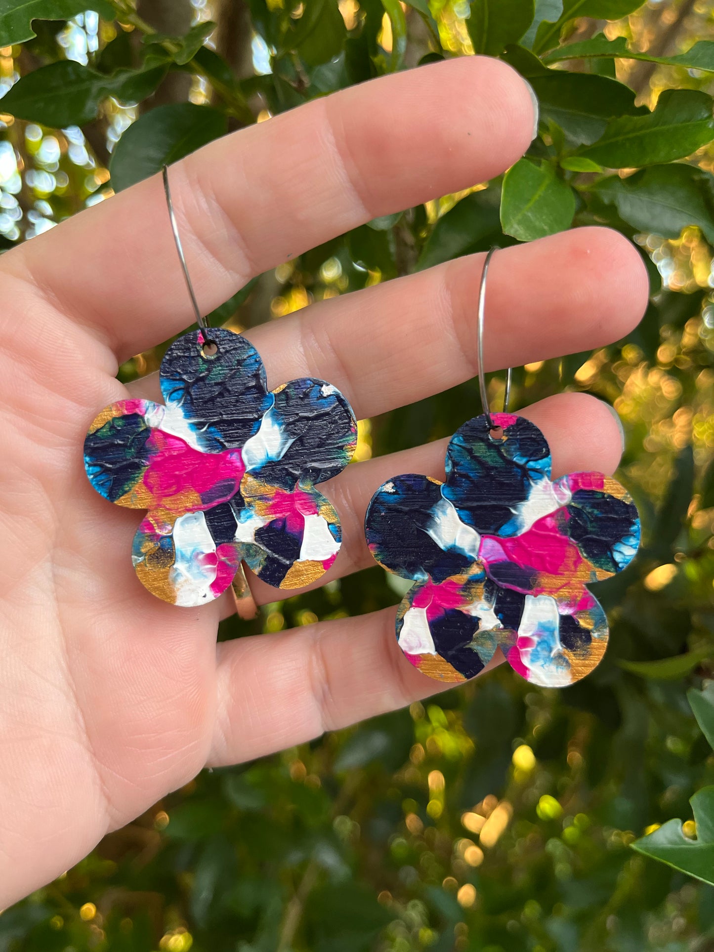 Arty Flower Petal Hoops