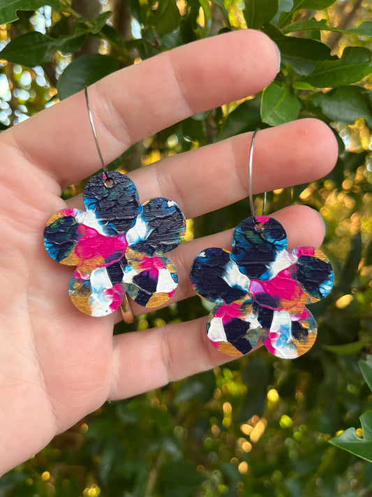 Arty Flower Petal Hoops