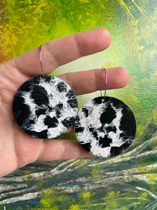 Black n White Large Arty Hoops