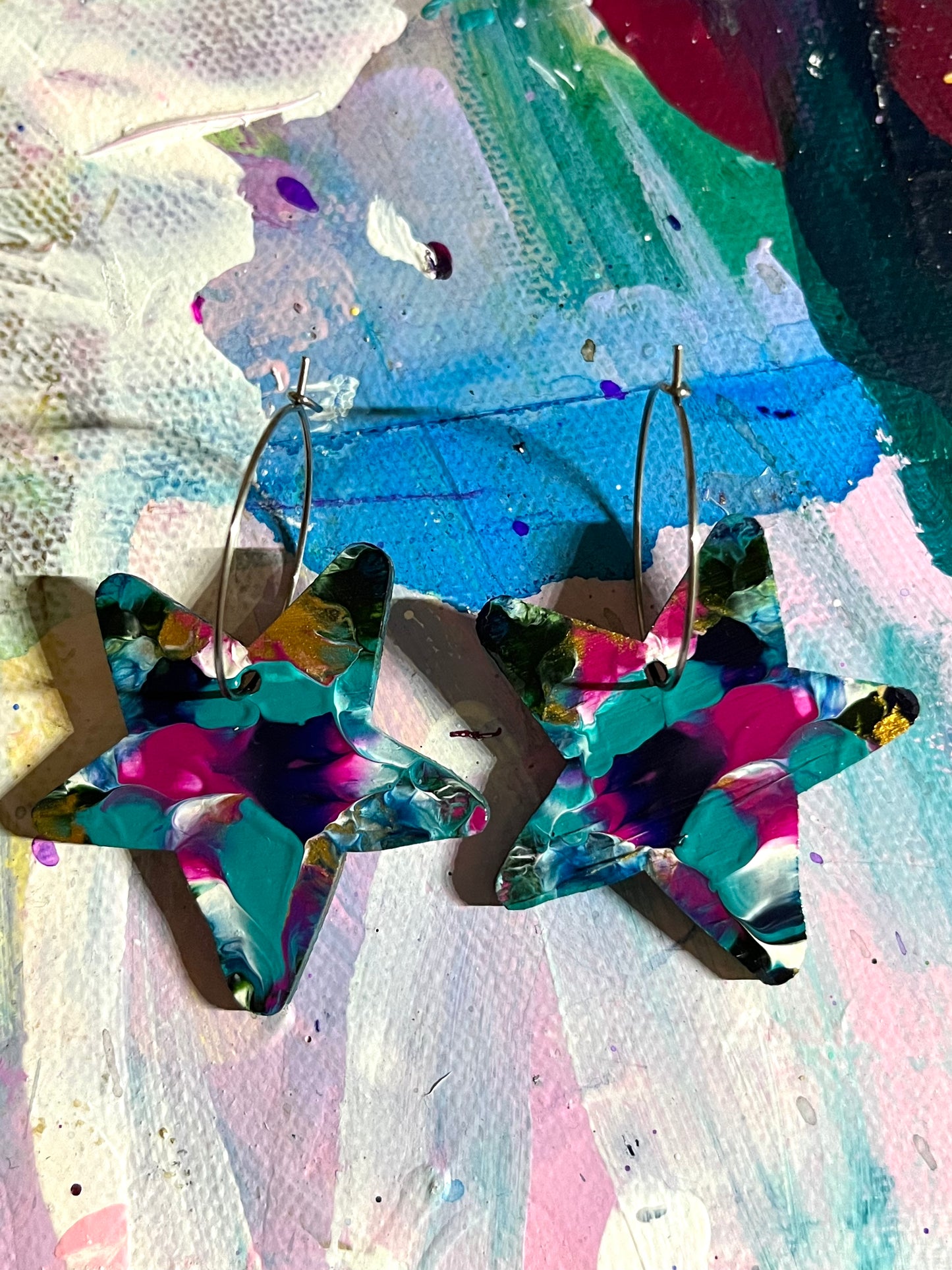 Sea Star Abstract Arty Star Hoops