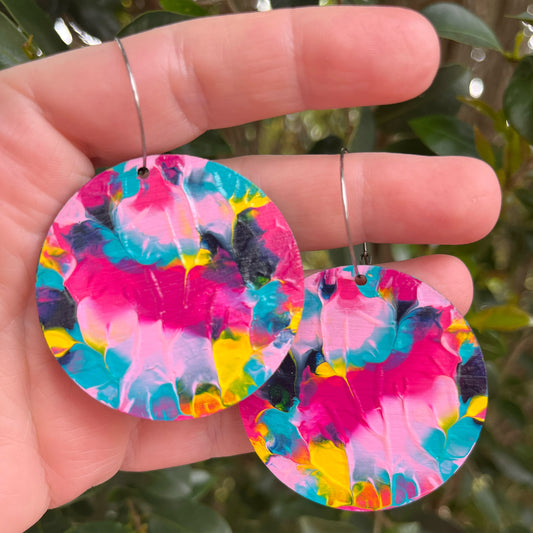 Colourful Fun Large Arty Hoops