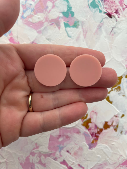 Matte Blush Pink Statement Studs