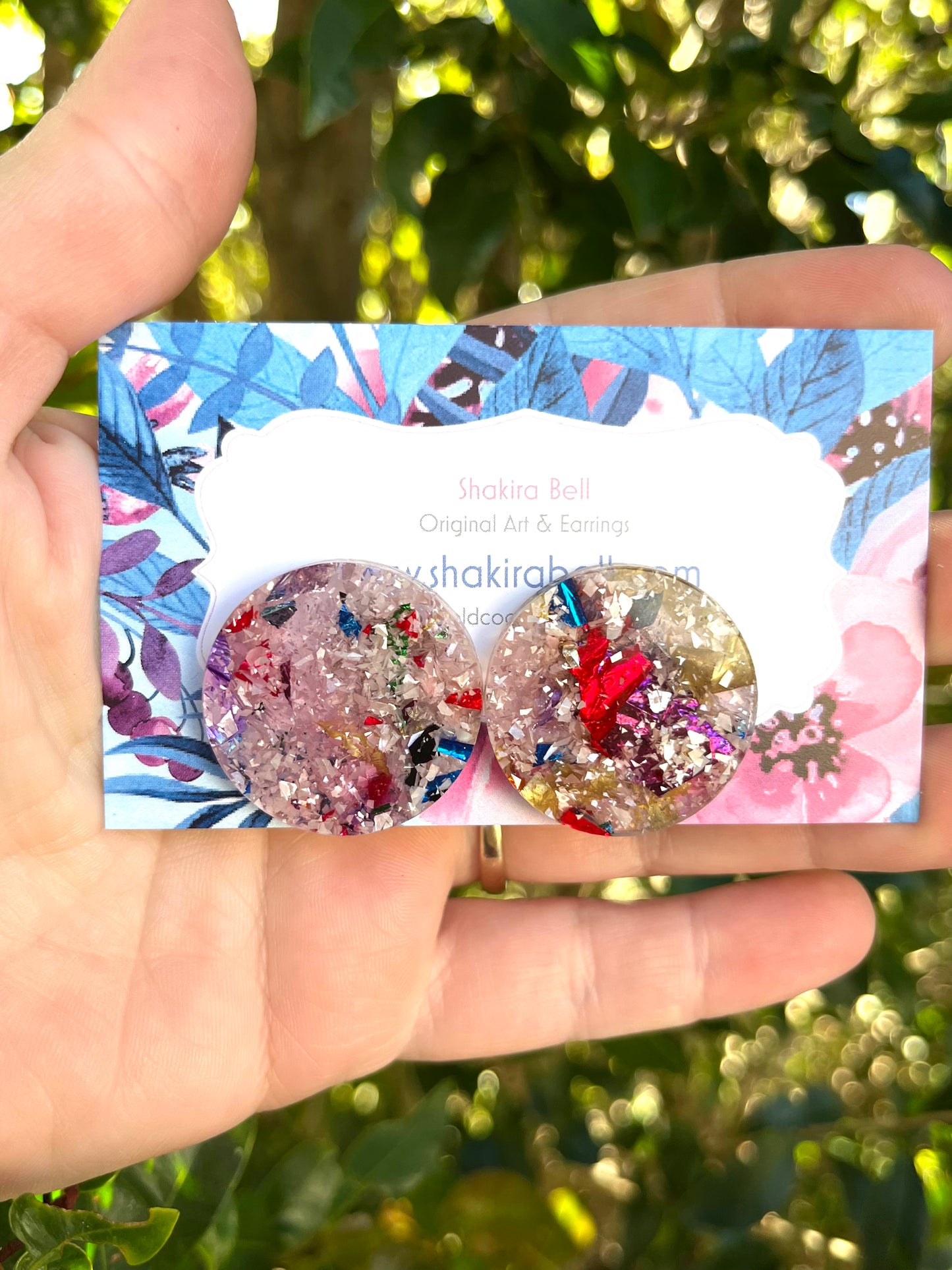 Snow Confetti Statement Studs