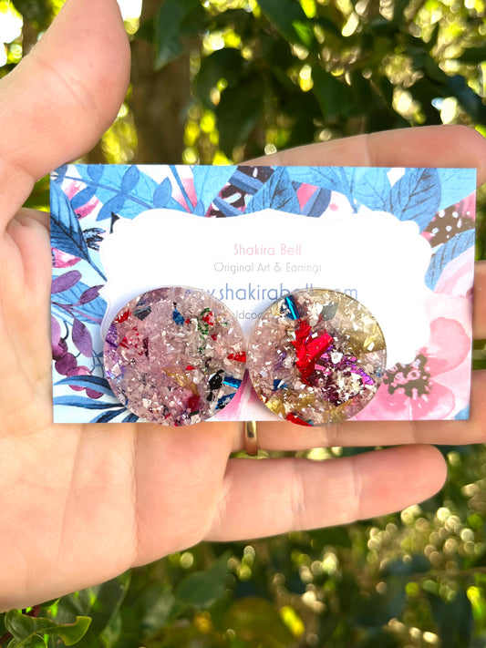 Snow Confetti Statement Studs