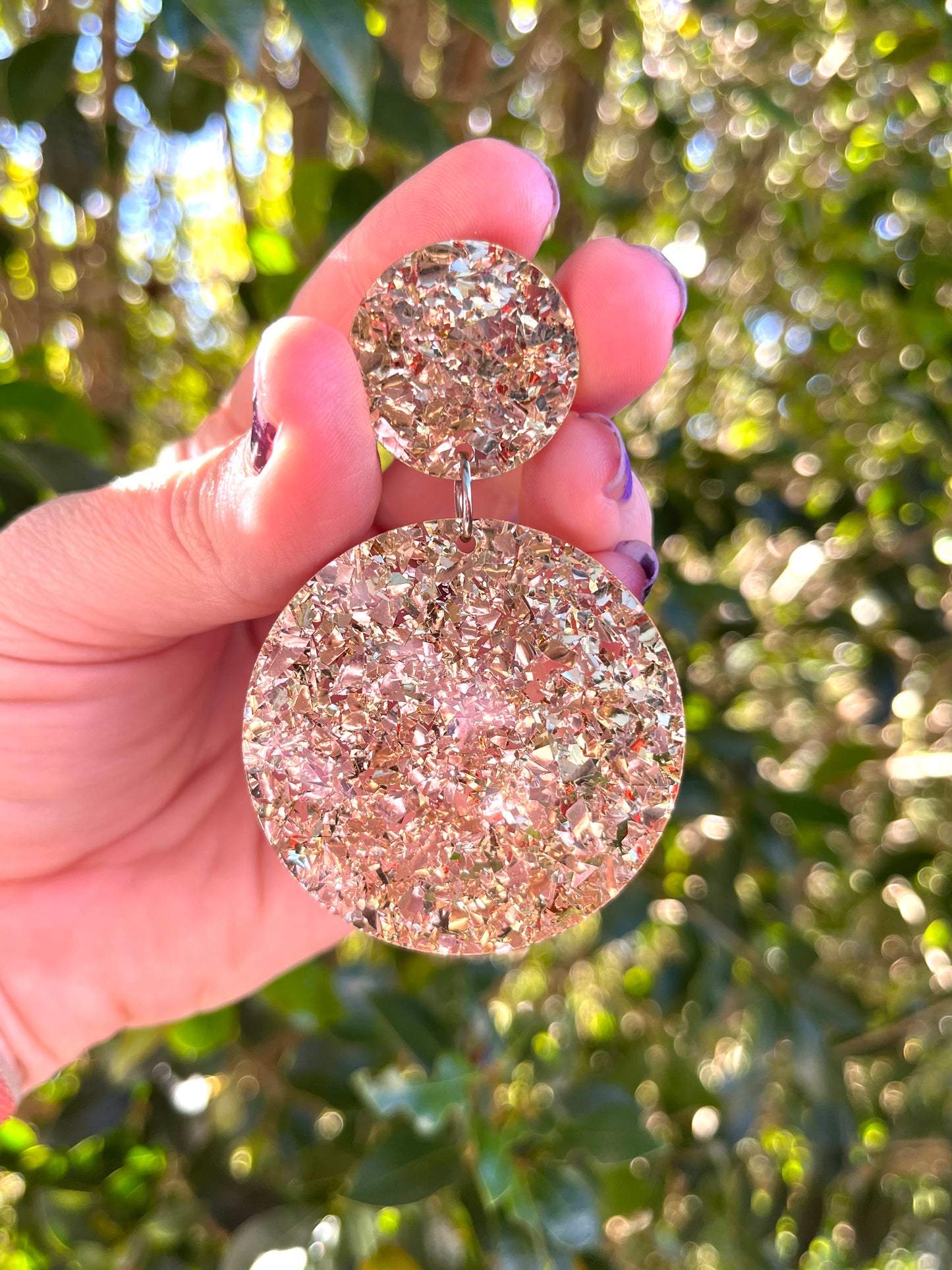 Gold Glittery Foil Dangles