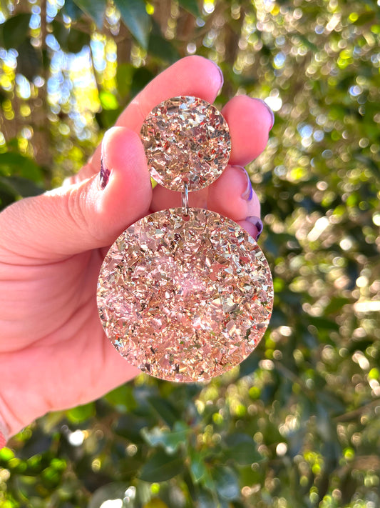 Gold Glittery Foil Dangles