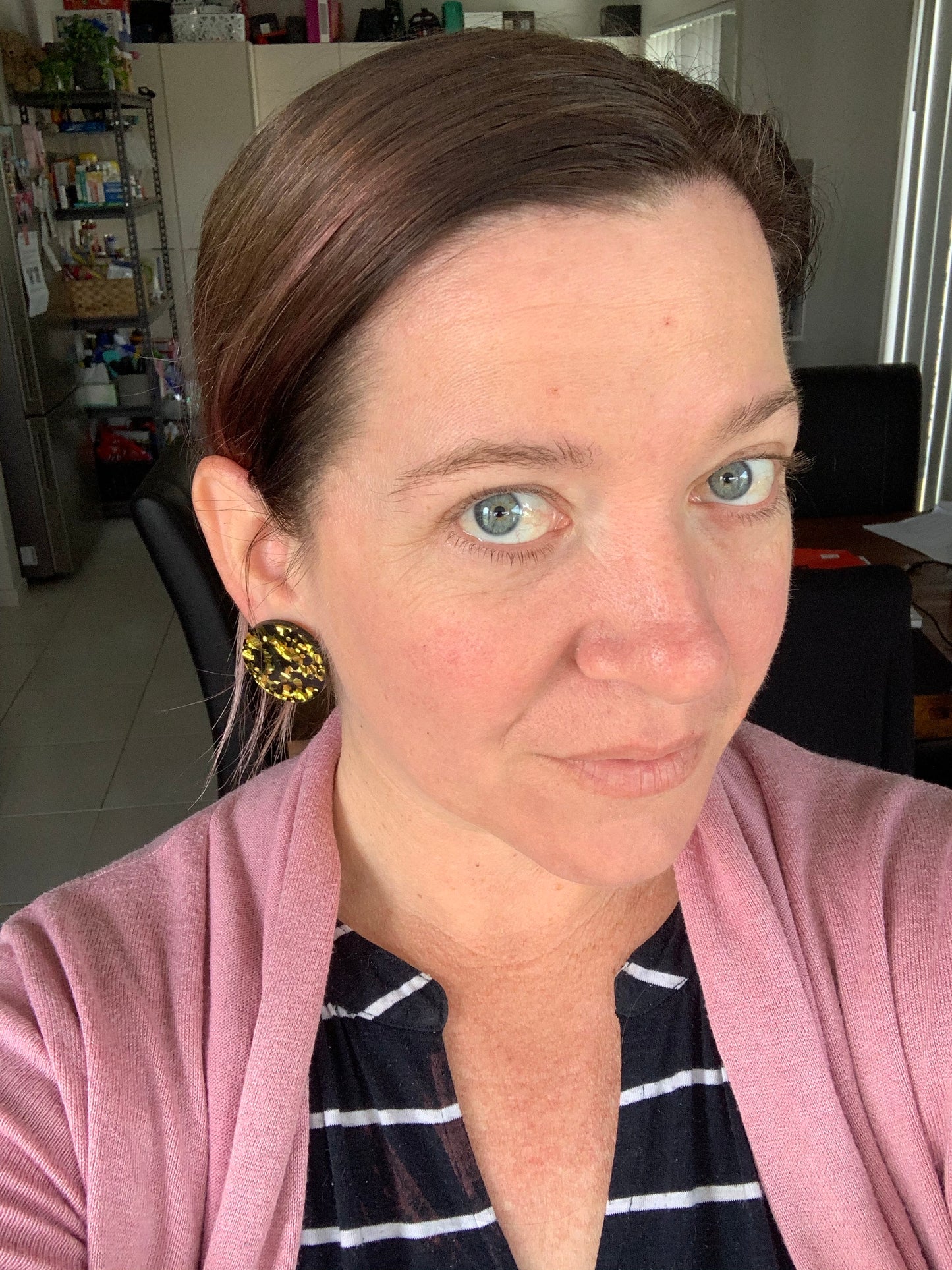 Black and Gold acrylic Statement Studs