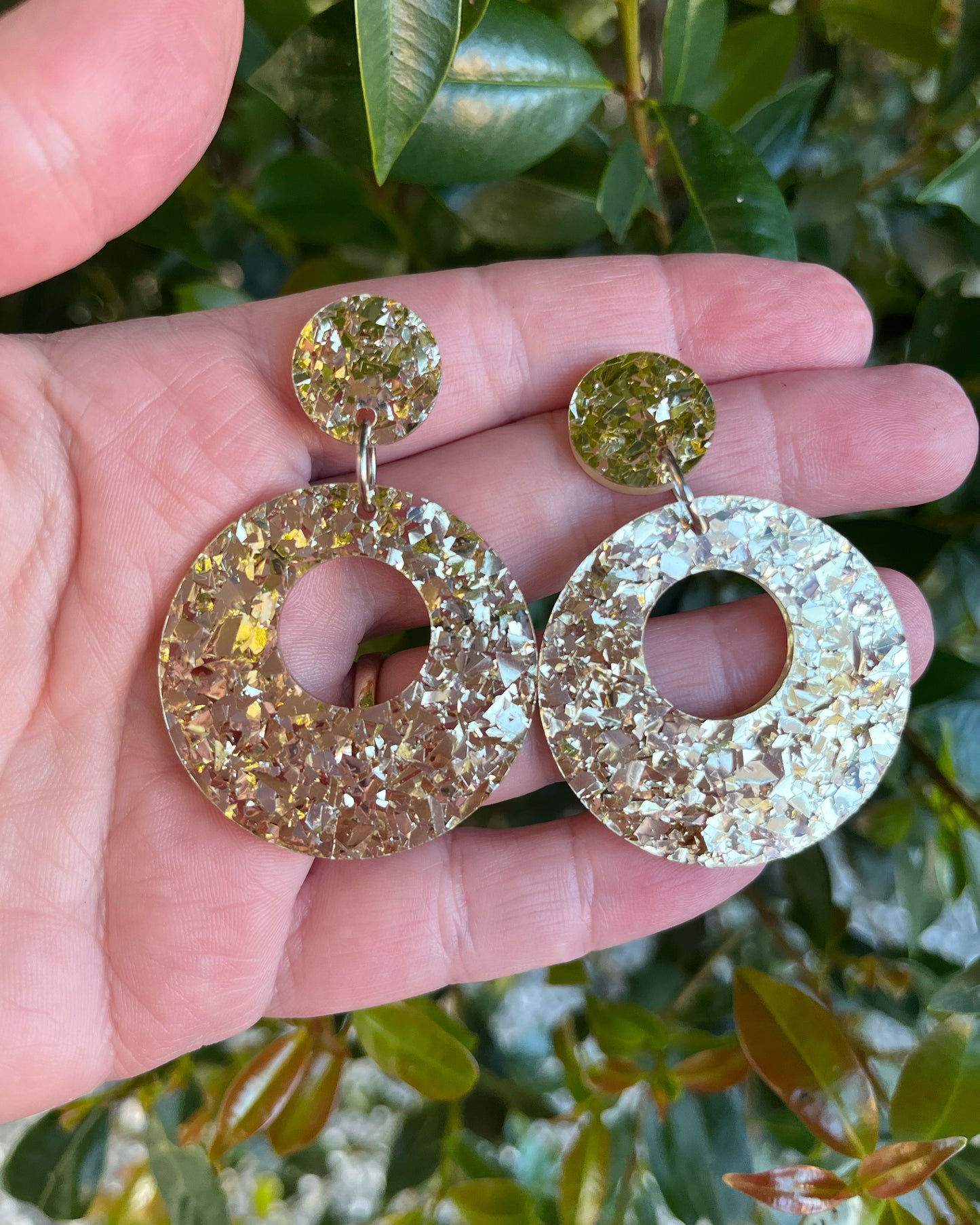 Retro Gold sparkle Dangles