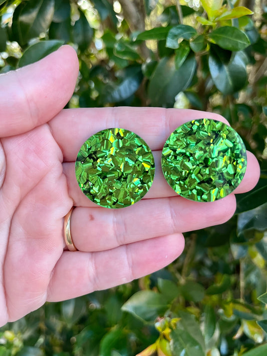 Green Foil Statement Studs