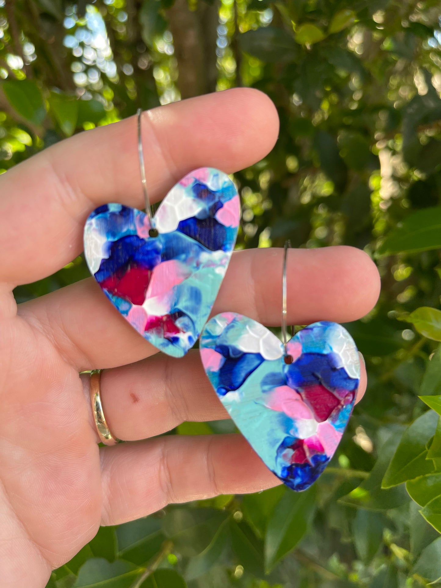 Arty Love Heart Hoops