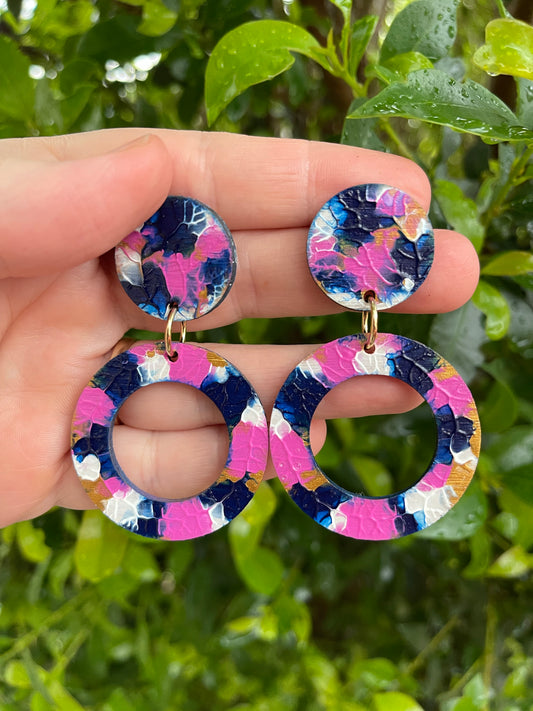 Pinky Blue Gold Dangles