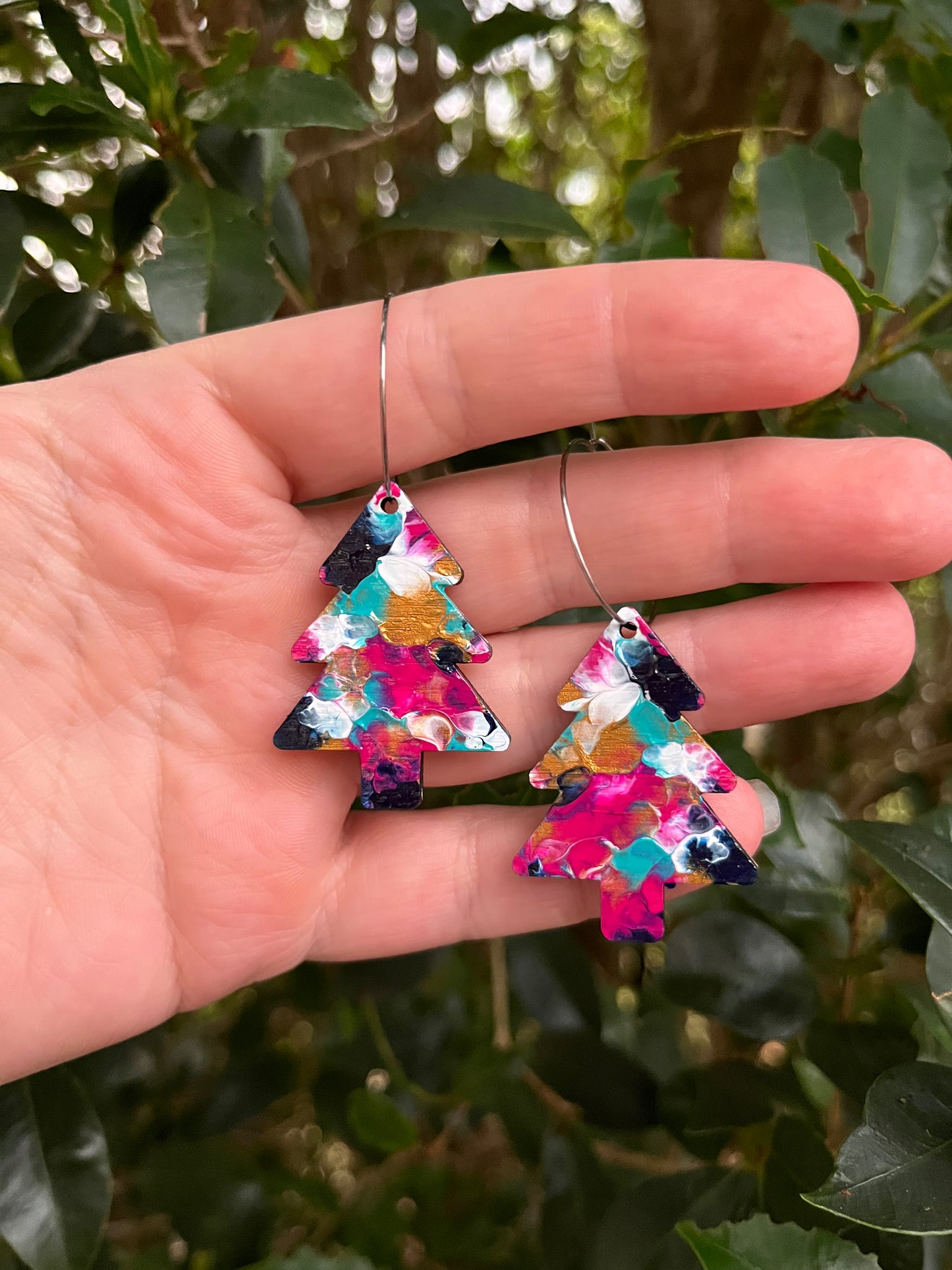 Christmas Arty Tree Hoops