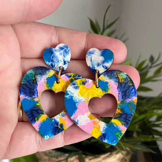 Dangle Arty LoveHearts Earrings