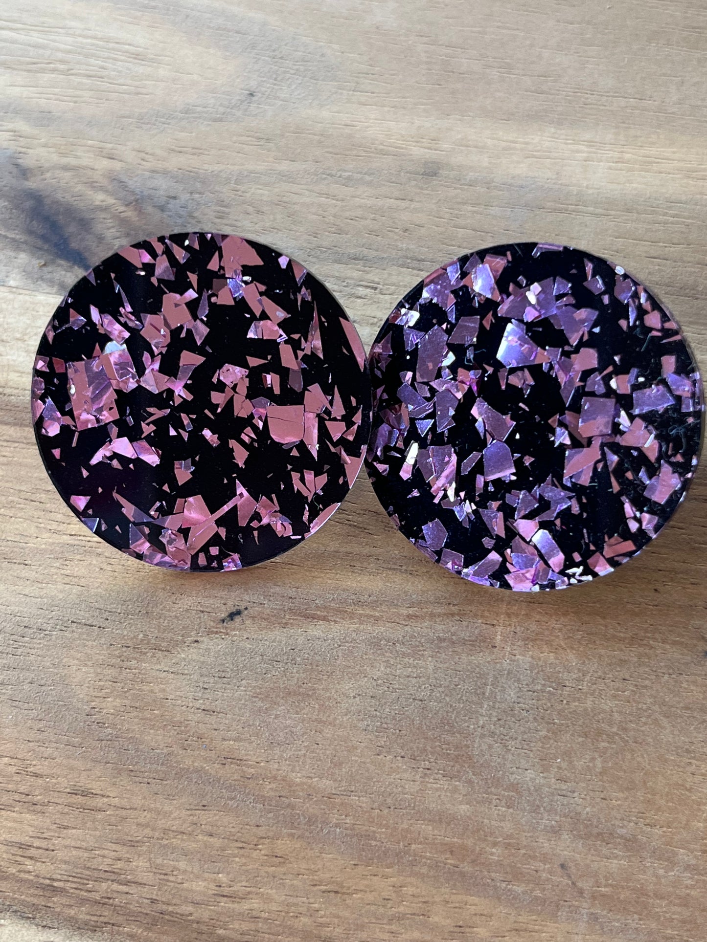 Light Pink Foil Statement Studs